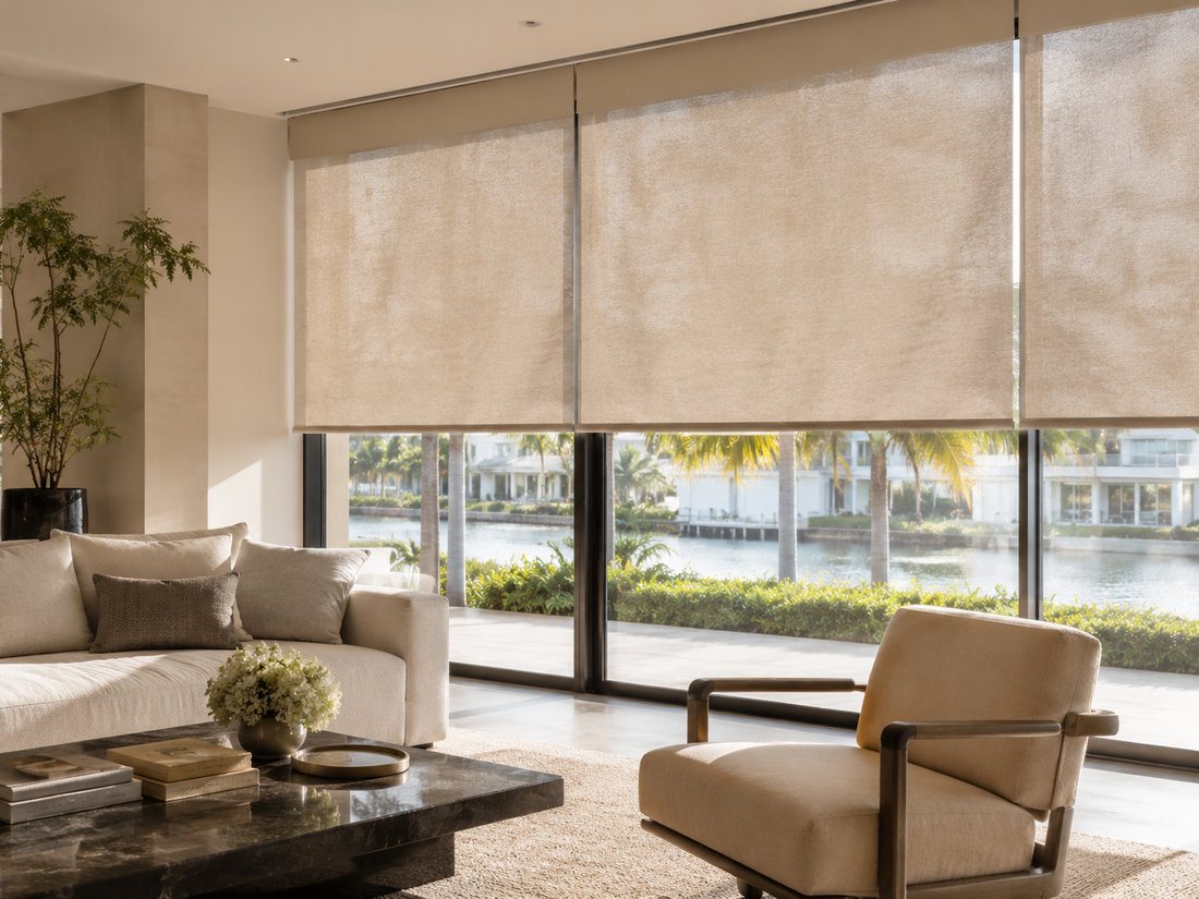 Roller Shades in a South Florida interior