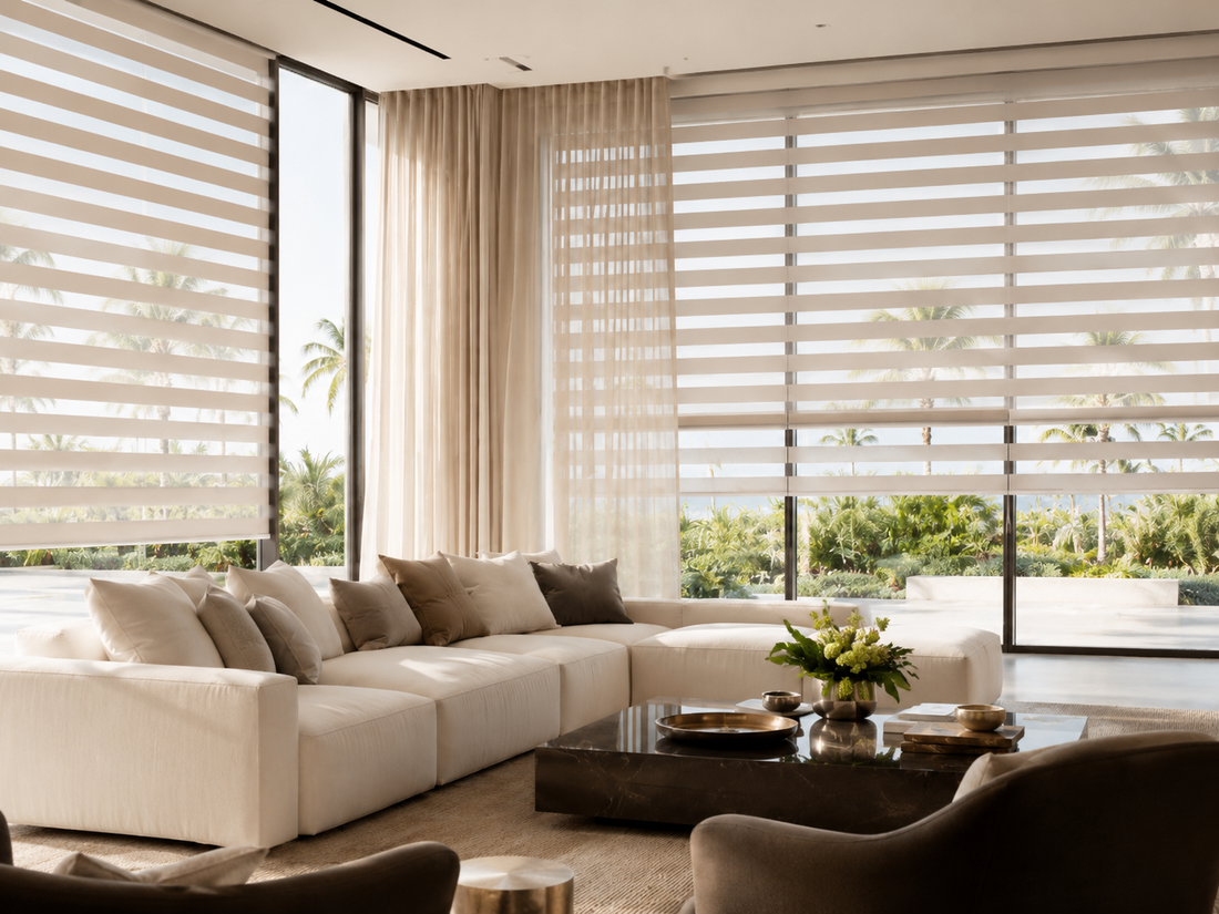 Zebra Shades in a South Florida interior